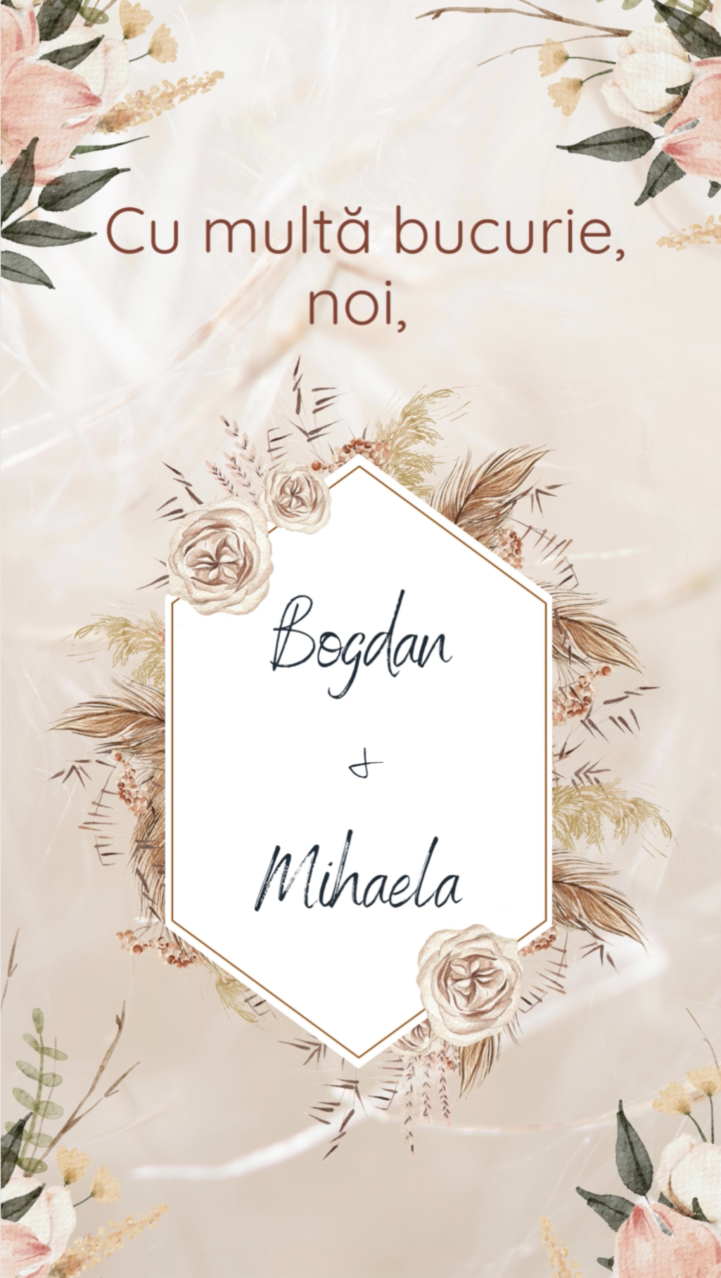 Beige and Pink Floral